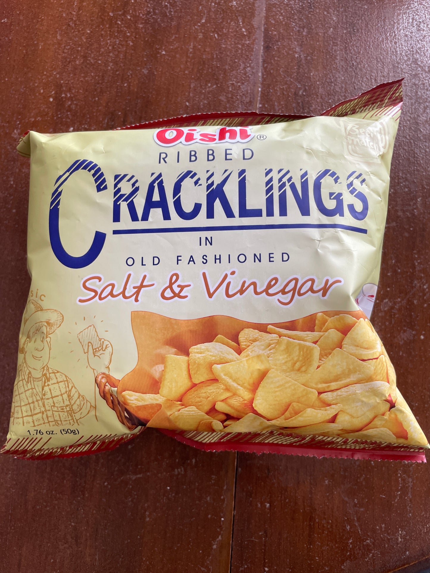 Oishi Cracklings Salt & Vinegar 50g